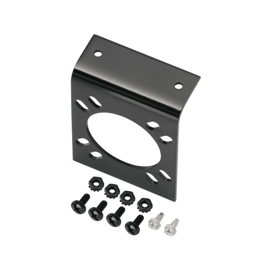 Mounting Bracket for 7-Way RV Round Tow Plug Harness OEM Connectors, Includes Screws and Nuts