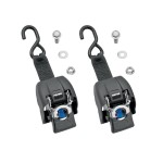 2-Pack Fulton Transom Retractable Ratchet Tie Down Straps 2 Inch x 43 Inch Stainless Steel 600 lbs Load 1,800 lbs Break Strength Trailer Boat