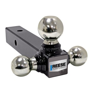 Reese Triple Ball Trailer Hitch Ball Mount Fits 2" Tow Receiver 1-7/8" 2" and 2-5/16" Balls Chrome