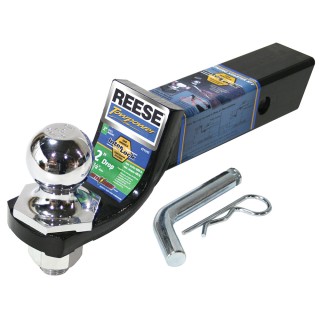 Reese 6,000 lbs Interlock Ball Mount Kit w/ 2" Ball Pin/Clip Fits 2" Trailer Tow Hitch Receiver 2" Drop 3/4" Rise 9" Long