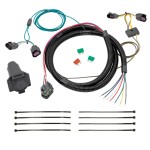 7-Way RV Trailer Wiring Harness w/ Mounting Bracket For 08-12 Buick Enclave 09-12 Chevy Traverse Round Connector