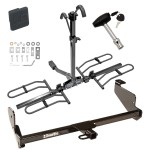 Trailer Tow Hitch For 00-07 Ford Focus Platform Style 2 Bike Rack w/ Hitch Lock and Cover