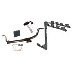 Trailer Tow Hitch w/ 4 Bike Rack For 01-06 Hyundai Elantra tilt away adult or child arms fold down carrier w/ Lock and Cover