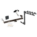 Trailer Tow Hitch w/ 4 Bike Rack For 96-05 Toyota RAV4 tilt away adult or child arms fold down carrier w/ Lock and Cover