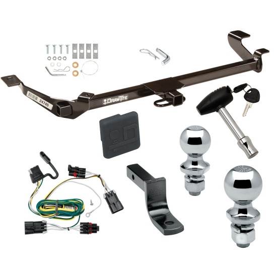 Trailer Tow Hitch For 05-10 Chevy Cobalt Except SS 07-09 Pontiac G5 Except GT 05-06 Pursuit 2 Dr Deluxe Package Wiring 2" and 1-7/8" Ball and Lock