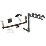 Trailer Tow Hitch w/ 4 Bike Rack For 05-09 Ford Mustang Except GT/CS (California Special)/Shelby GT/GT500 tilt away adult or child arms fold down carrier w/ Lock and Cover