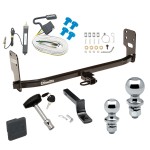 Trailer Tow Hitch For 05-09 Ford Mustang Except GT/CS (California Special)/Shelby GT/GT500 Deluxe Package Wiring 2" and 1-7/8" Ball and Lock