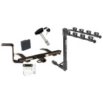 Trailer Tow Hitch w/ 4 Bike Rack For 99-09 Volkswagen Jetta Sedan City tilt away adult or child arms fold down carrier w/ Lock and Cover