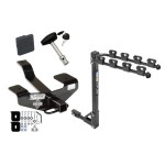 Trailer Tow Hitch w/ 4 Bike Rack For 06-12 Mitsubishi Eclipse tilt away adult or child arms fold down carrier w/ Lock and Cover