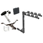 Trailer Tow Hitch w/ 4 Bike Rack For 04-08 Acura TL tilt away adult or child arms fold down carrier w/ Lock and Cover