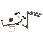 Trailer Tow Hitch w/ 4 Bike Rack For 06-15 Honda Civic tilt away adult or child arms fold down carrier w/ Lock and Cover