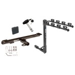 Trailer Tow Hitch w/ 4 Bike Rack For 06-10 Mazda 5 tilt away adult or child arms fold down carrier w/ Lock and Cover