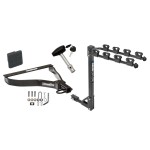 Trailer Tow Hitch w/ 4 Bike Rack For 07-08 Honda Fit tilt away adult or child arms fold down carrier w/ Lock and Cover