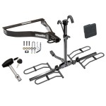 Trailer Tow Hitch For 07-08 Honda Fit Platform Style 2 Bike Rack w/ Hitch Lock and Cover