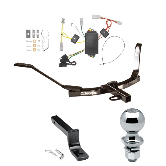 Trailer Tow Hitch For 03-05 Honda Accord Coupe Complete Package w/ Wiring Draw Bar and 1-7/8" Ball