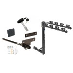 Trailer Tow Hitch w/ 4 Bike Rack For 07-12 Nissan Sentra tilt away adult or child arms fold down carrier w/ Lock and Cover