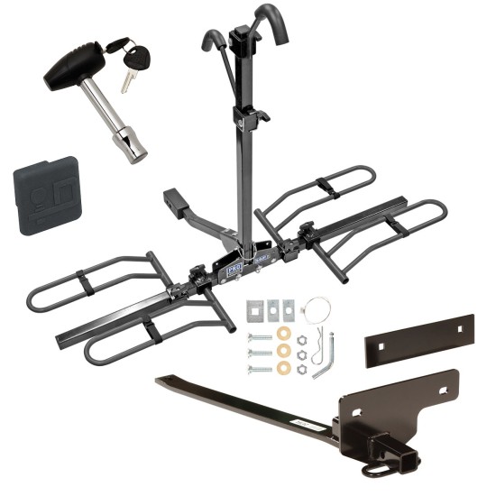 Trailer Tow Hitch For 07-12 Nissan Sentra Platform Style 2 Bike Rack w/ Hitch Lock and Cover