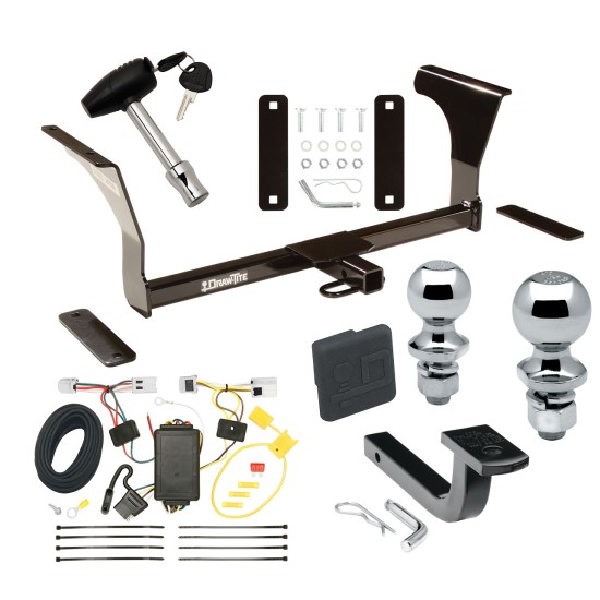 Trailer Tow Hitch For 07-15 22-23 Altima Sedan 09-14 Maxima Deluxe Package Wiring 2" and 1-7/8" Ball and Lock