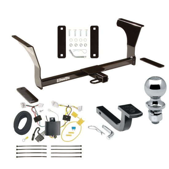 Trailer Tow Hitch For 16-22 Nissan Altima Sedan Complete Package w/ Wiring Draw Bar and 2" Ball