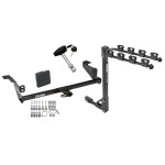 Trailer Tow Hitch w/ 4 Bike Rack For 08-11 Ford Focus tilt away adult or child arms fold down carrier w/ Lock and Cover