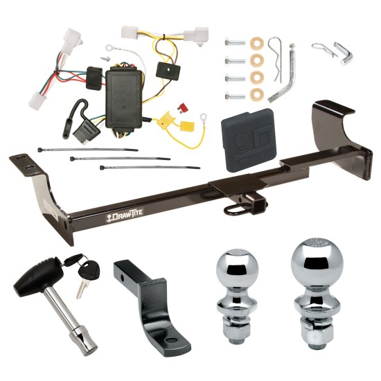 Trailer Tow Hitch For 04-09 Toyota Prius Deluxe Package Wiring 2" and 1-7/8" Ball and Lock