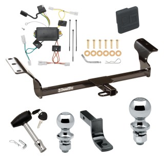 Trailer Tow Hitch For 03-08 Pontiac Vibe Deluxe Package Wiring 2" and 1-7/8" Ball and Lock