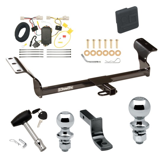 Trailer Tow Hitch For 09-13 Toyota Matrix 09-10 Pontiac Vibe Except GT Deluxe Package Wiring 2" and 1-7/8" Ball and Lock