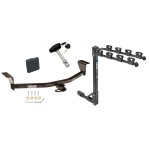 Trailer Tow Hitch w/ 4 Bike Rack For 08-15 Scion xB 11-13 tC Except Release Series tilt away adult or child arms fold down carrier w/ Lock and Cover