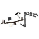 Trailer Tow Hitch w/ 4 Bike Rack For 06-11 Toyota Yaris tilt away adult or child arms fold down carrier w/ Lock and Cover