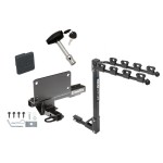 Trailer Tow Hitch w/ 4 Bike Rack For 07-08 Infiniti G35 09-13 G37 4 Dr. Sedan tilt away adult or child arms fold down carrier w/ Lock and Cover