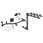 Trailer Tow Hitch w/ 4 Bike Rack For 09-13 Mazda 6 4 Dr. Sedan tilt away adult or child arms fold down carrier w/ Lock and Cover