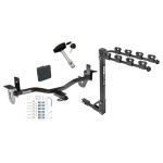 Trailer Tow Hitch w/ 4 Bike Rack For 10-13 Mazda 3 4 Dr. Sedan tilt away adult or child arms fold down carrier w/ Lock and Cover