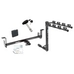 Trailer Tow Hitch w/ 4 Bike Rack For 10-13 Mazda 3 5 Dr. Hatchback tilt away adult or child arms fold down carrier w/ Lock and Cover