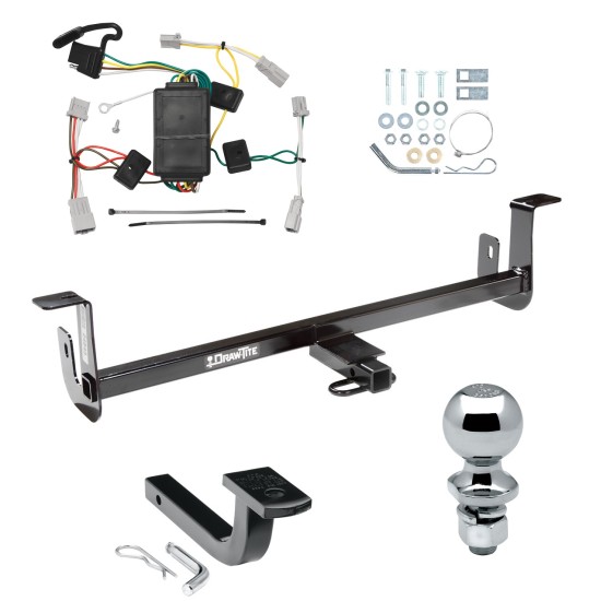 Trailer Tow Hitch For 10-13 Mazda 3 Hatchback Except w/Grand Touring LED Taillights Complete Package w/ Wiring Draw Bar and 1-7/8" Ball