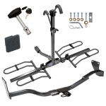 Trailer Tow Hitch For 10-13 KIA Forte 4 Dr. Sedan Platform Style 2 Bike Rack w/ Hitch Lock and Cover