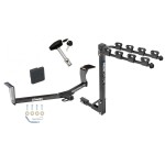 Trailer Tow Hitch w/ 4 Bike Rack For 10-21 Toyota Prius 12-17 V tilt away adult or child arms fold down carrier w/ Lock and Cover