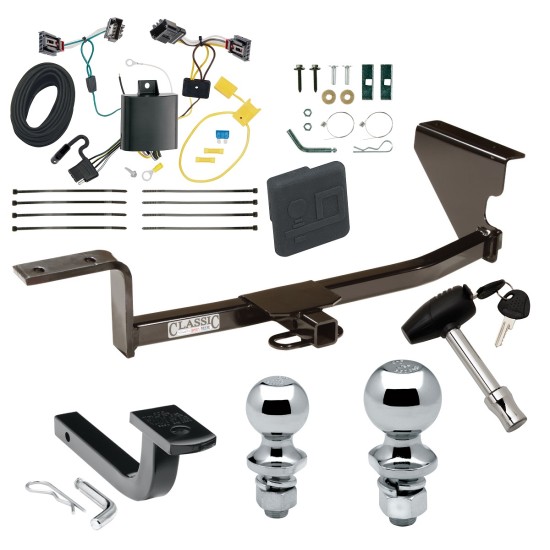 Trailer Tow Hitch For 13-18 Volkswagen CC Except 4 Motion Deluxe Package Wiring 2" and 1-7/8" Ball and Lock