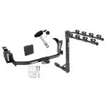 Trailer Tow Hitch w/ 4 Bike Rack For 10-11 Honda Accord Crosstour 12-15 Crosstour tilt away adult or child arms fold down carrier w/ Lock and Cover