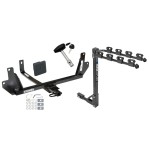 Trailer Tow Hitch w/ 4 Bike Rack For 07-11 BMW 328i Sedan xDrive 07-08 328xi tilt away adult or child arms fold down carrier w/ Lock and Cover