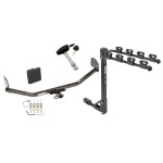 Trailer Tow Hitch w/ 4 Bike Rack For 11-14 Ford Mustang tilt away adult or child arms fold down carrier w/ Lock and Cover