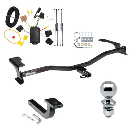 Trailer Tow Hitch For 10-12 Ford Fusion Complete Package w/ Wiring Draw Bar and 1-7/8" Ball