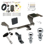 Trailer Tow Hitch For 11-14 Mazda 2 Deluxe Package Wiring 2" and 1-7/8" Ball and Lock