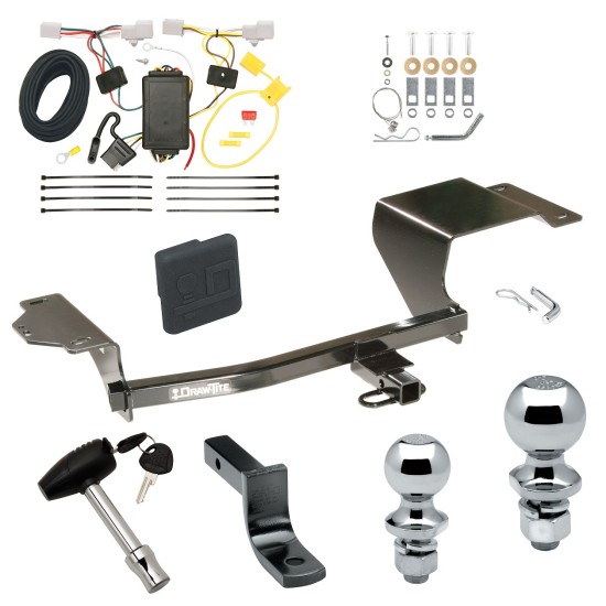 Trailer Tow Hitch For 11-14 Mazda 2 Deluxe Package Wiring 2" and 1-7/8" Ball and Lock