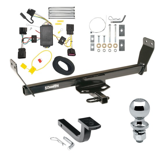 Trailer Tow Hitch For 2011 Chrysler 200 Dodge Avenger Complete Package w/ Wiring Draw Bar and 1-7/8" Ball