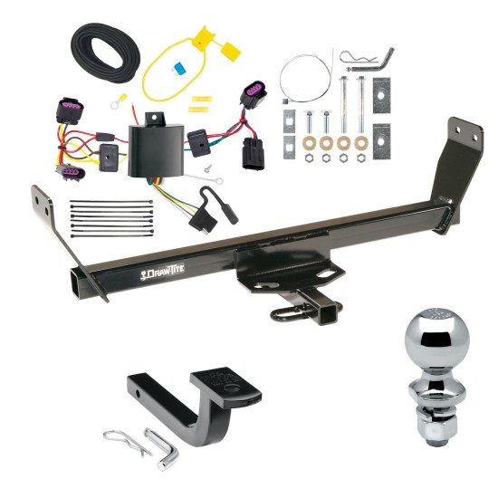 Trailer Tow Hitch For 12-14 Chrysler 200 Dodge Avenger Complete Package w/ Wiring Draw Bar and 2" Ball