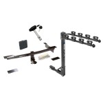 Trailer Tow Hitch w/ 4 Bike Rack For 12-19 FIAT 500 Except Abarth tilt away adult or child arms fold down carrier w/ Lock and Cover