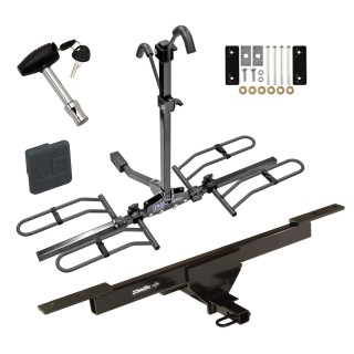 Trailer Tow Hitch For 12-22 Volkswagen Passat w/ Platform Style 2 Bike Rack w/ Hitch Lock and Cover