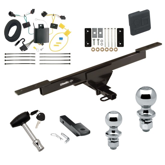 Trailer Tow Hitch For 12-15 Volkswagen Passat 4 Dr. Sedan Deluxe Package Wiring 2" and 1-7/8" Ball and Lock