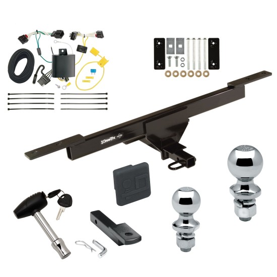 Trailer Tow Hitch For 16-22 Volkswagen Passat Except w/LED Taillights Deluxe PKG Wiring 2" and 1-7/8" Ball and Lock