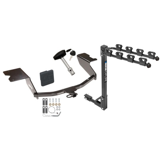 Trailer Tow Hitch w/ 4 Bike Rack For 12-13 Chevy Orlando Canada Only tilt away adult or child arms fold down carrier w/ Lock and Cover